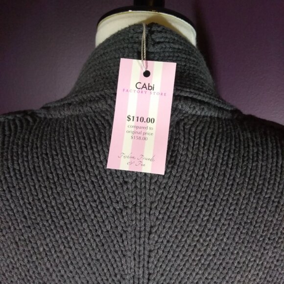 Gorgeous Vintage cabi Fall 2013 Grey Sweater Coat NWT with Pockets! - Picture 8 of 10